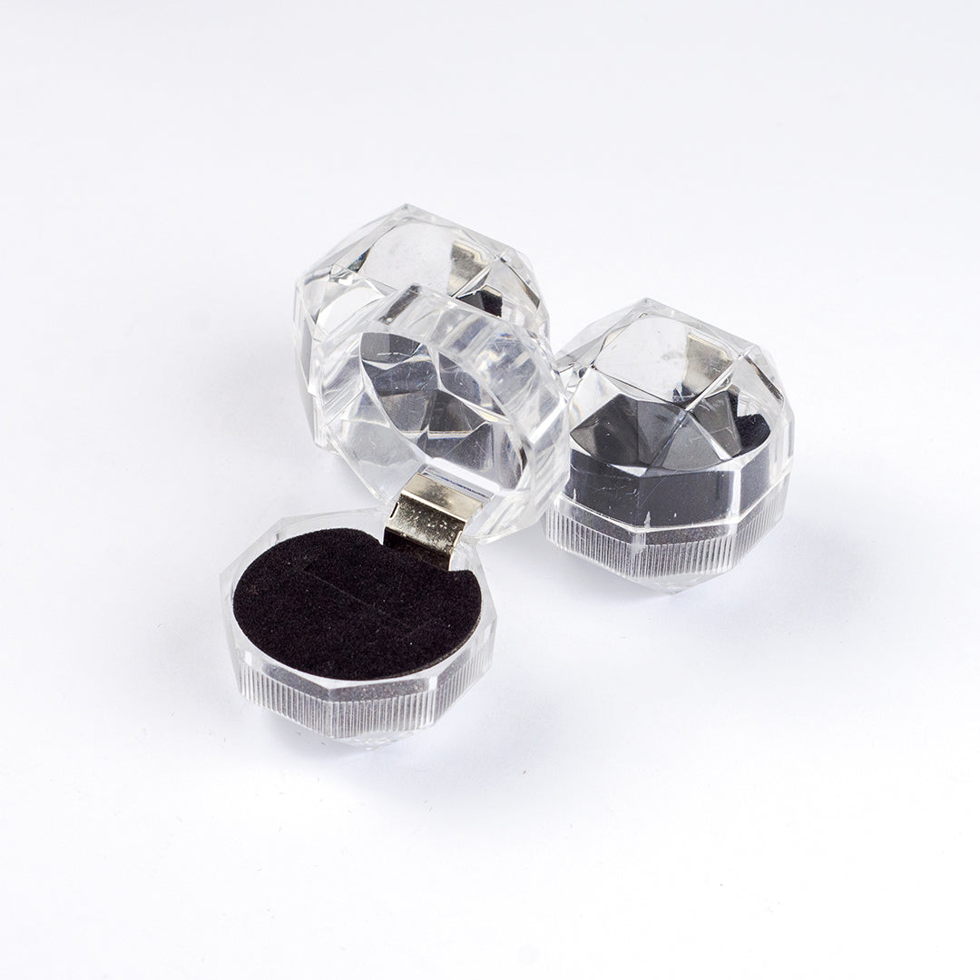 (BZA_00035) Caja de cristal para anillo - Paquete 20 unidades
