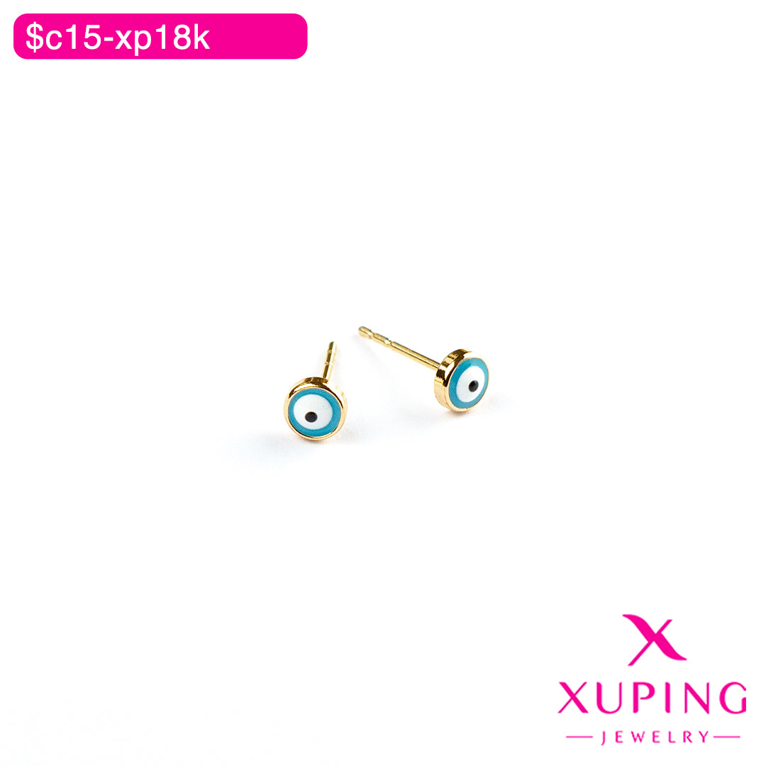 (XPB_02397) Aretes pegados de ojo turco