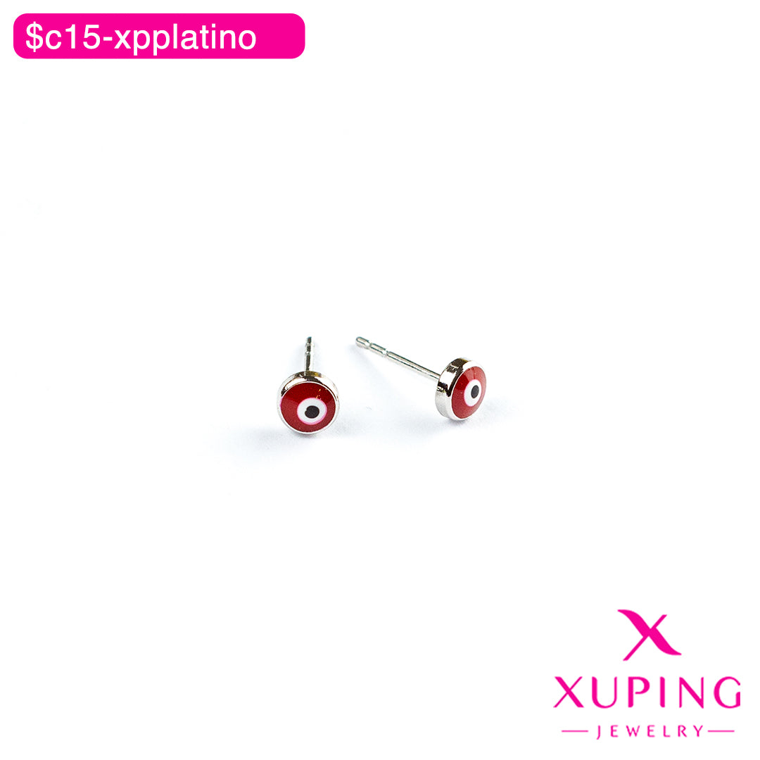 (XPB_02398) Aretes pegados de ojo turco