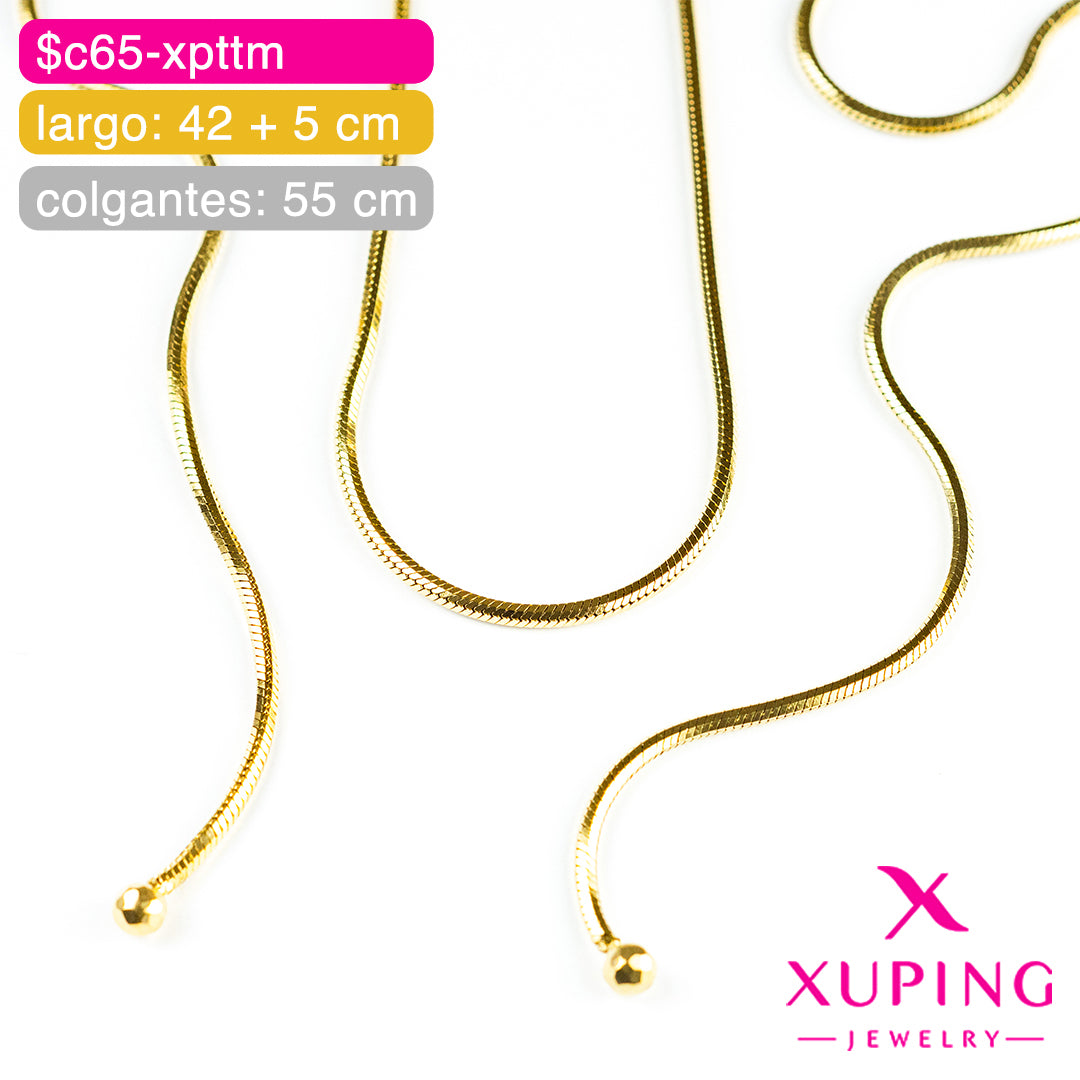 (XPE_00533) Gargantilla con colgantes laterales 42 + 5 cm