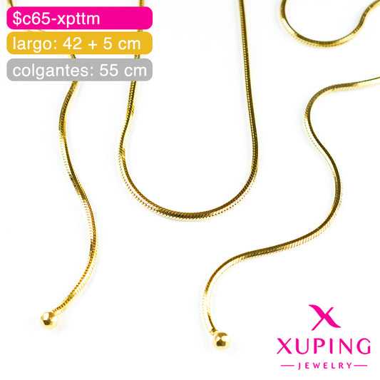 (XPE_00533) Gargantilla con colgantes laterales 42 + 5 cm