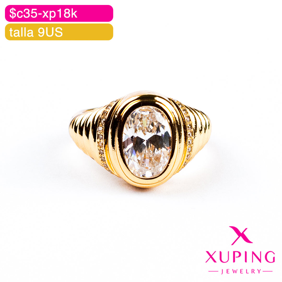 (XPA_00928) Anillo de zirconia ovalada 9US