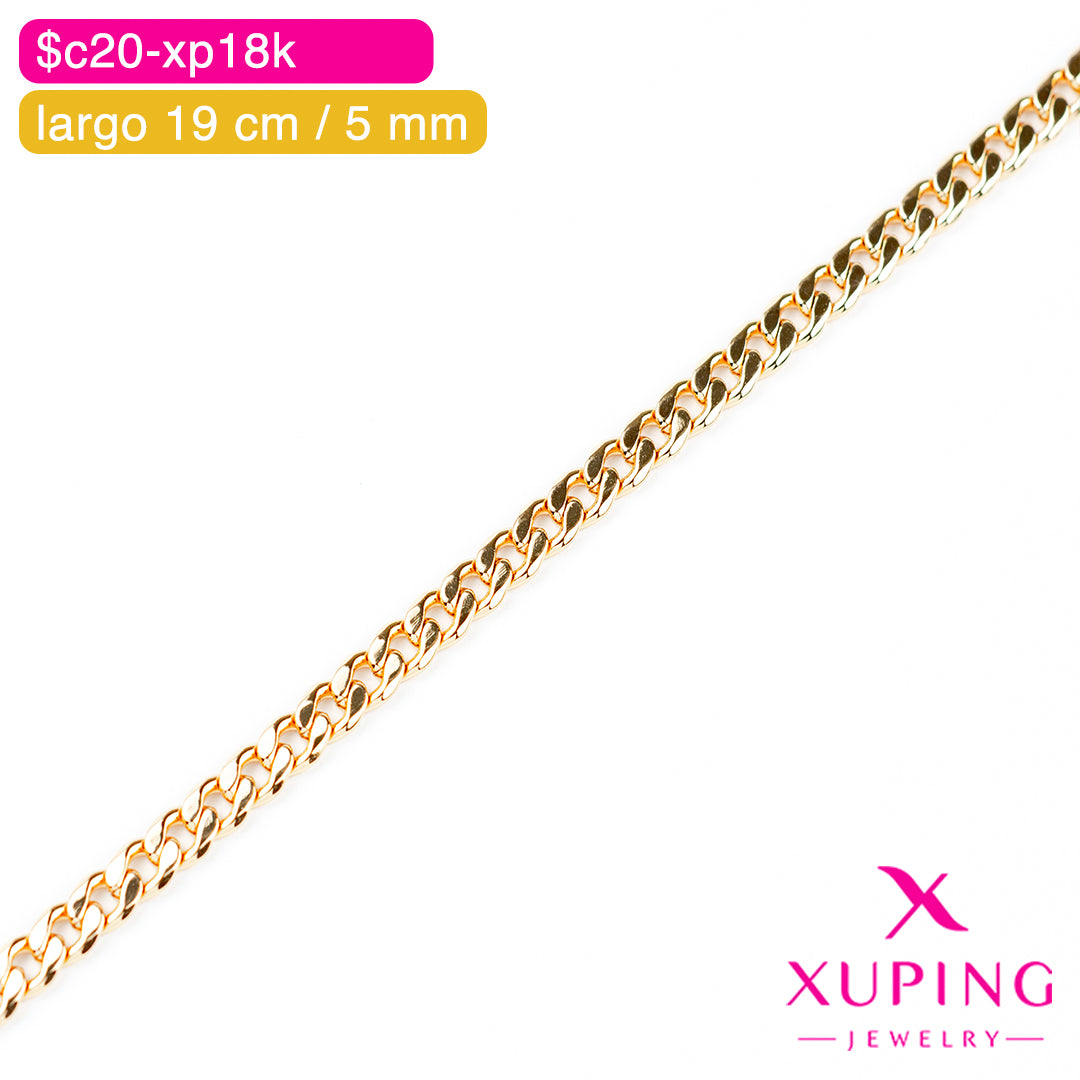 (XPH_00670) Pulsera eslabón cubano 19 cm / 5 mm