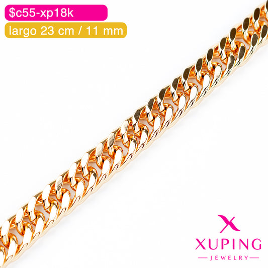 (XPH_00677) Pulsera eslabón cubano 23 cm / 11 mm