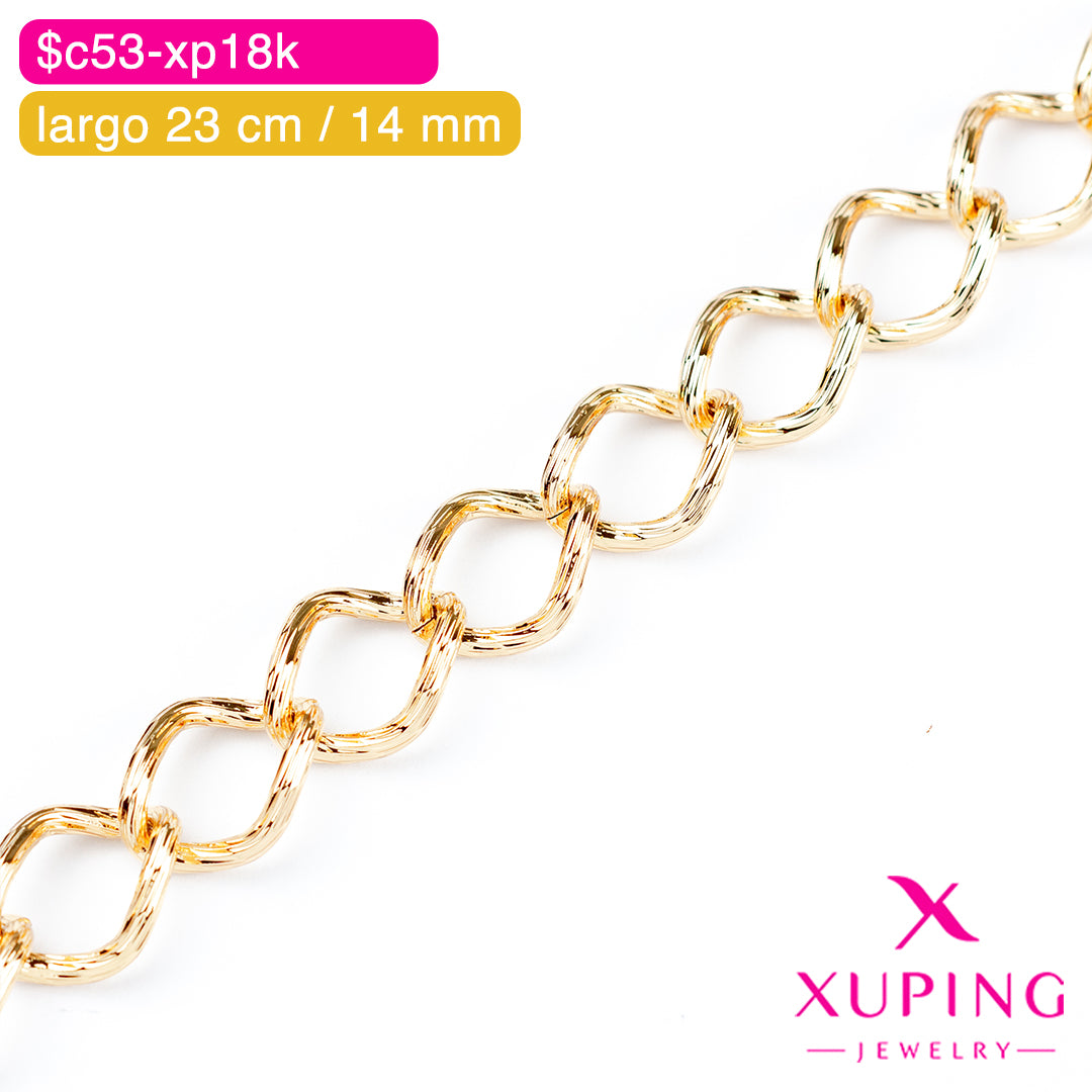 (XPH_00709) Pulsera eslabón cubano 23 cm / 14 mm