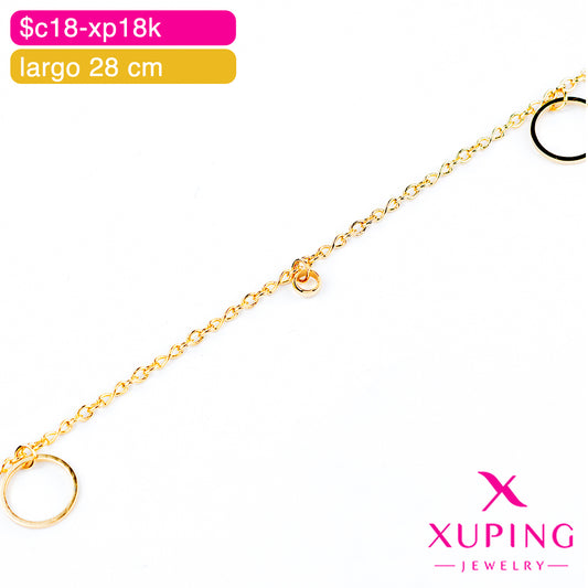 (XPI_000479) Tobillera de círculos 28 cm