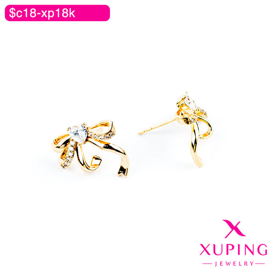 (XPB_03003) Aretes pegados de moño