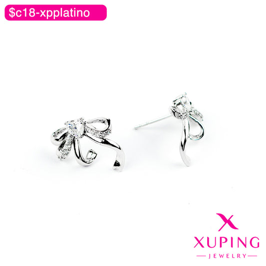 (XPB_03004) Aretes pegados de moño