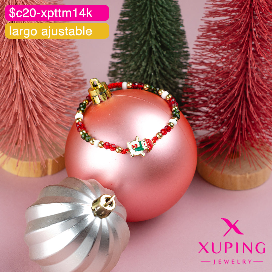 (XPH_00764) Pulsera ajustable de muñeco de nieve 14K
