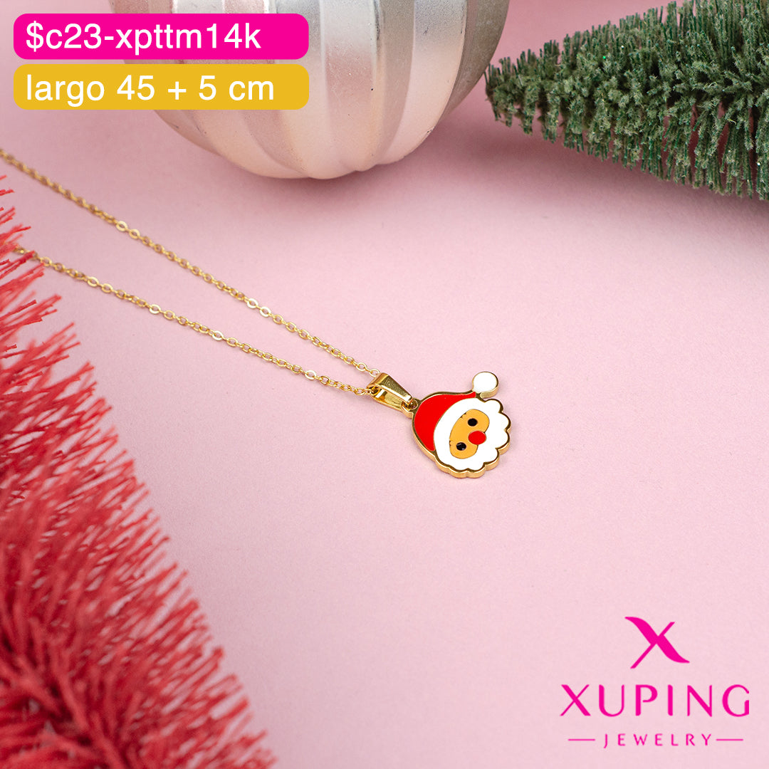(XPE_00621) Gargantilla de Santa Claus 14K - 45 + 5 cm