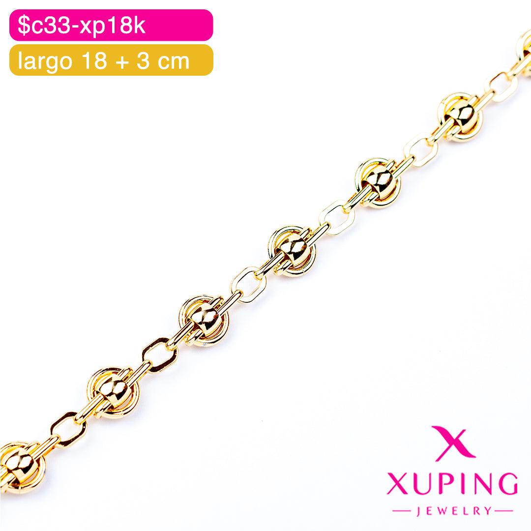 (XPH_00769) Pulsera de balines 18 + 3 cm