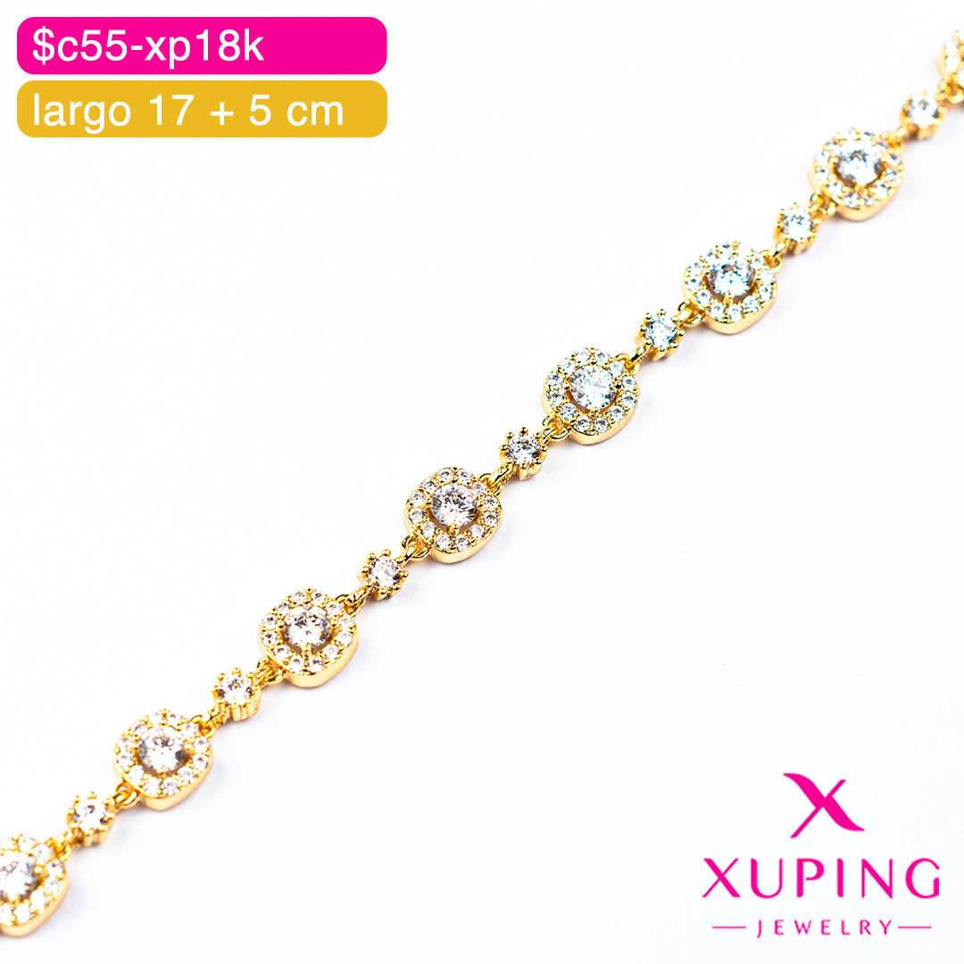 (XPH_00813) Pulsera de cuadrados 17 + 5 cm