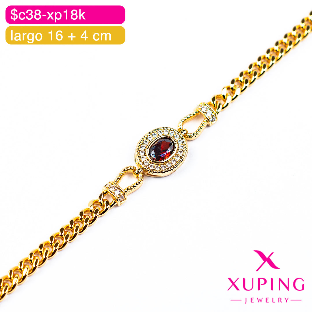 (XPH_00822) Pulsera de óvalo 16 + 4 cm