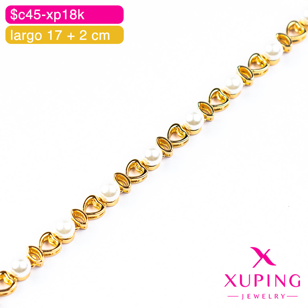 (XPH_00837) Pulsera de perlas 17 + 2 cm