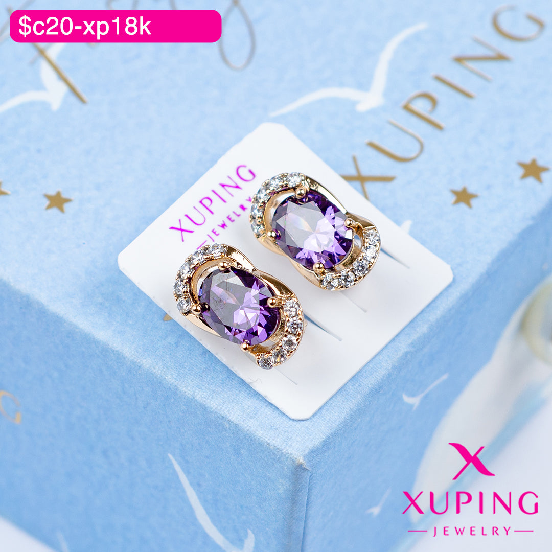 (XPB_03203) Aretes de zirconia ovalada