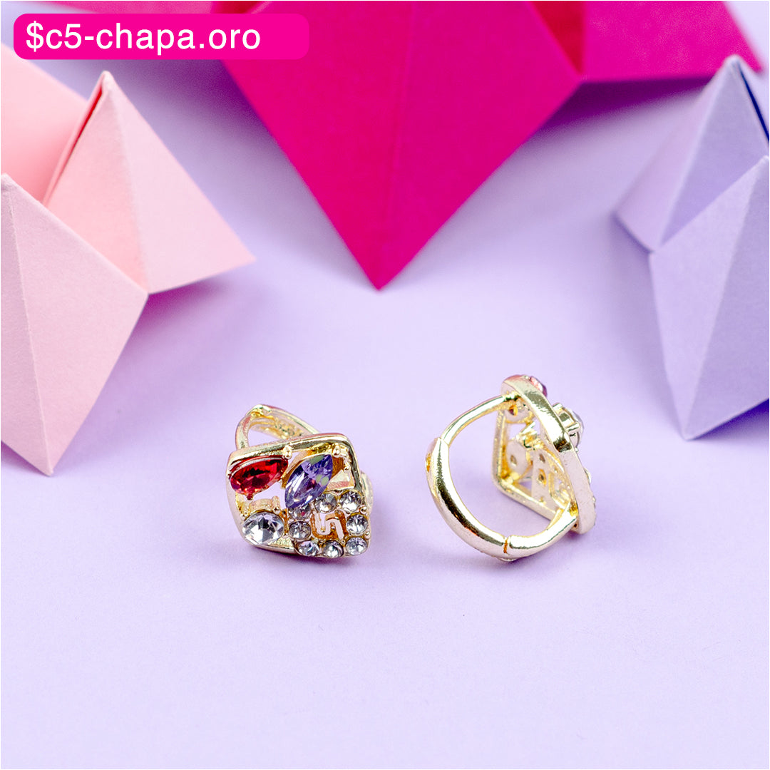 (PFB_00571) Aretes de cuadrado 14K
