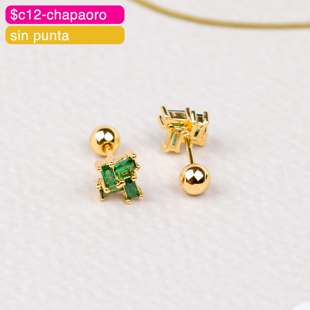 (PFB_00615) Aretes de bolita de cuadrado