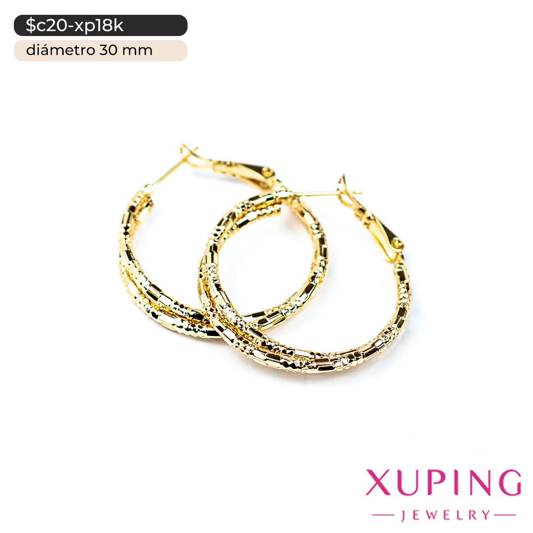 Argollas dobles diamantadas | Ø 30 mm