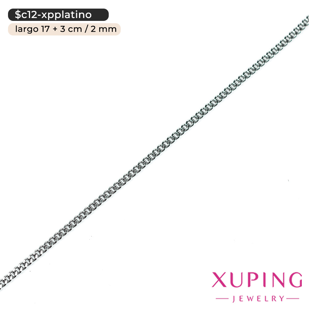 Pulsera eslabón cubano de 2 mm | 17 cm