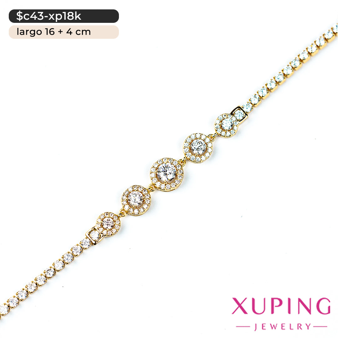 Pulsera tenis con círculos | 16 cm