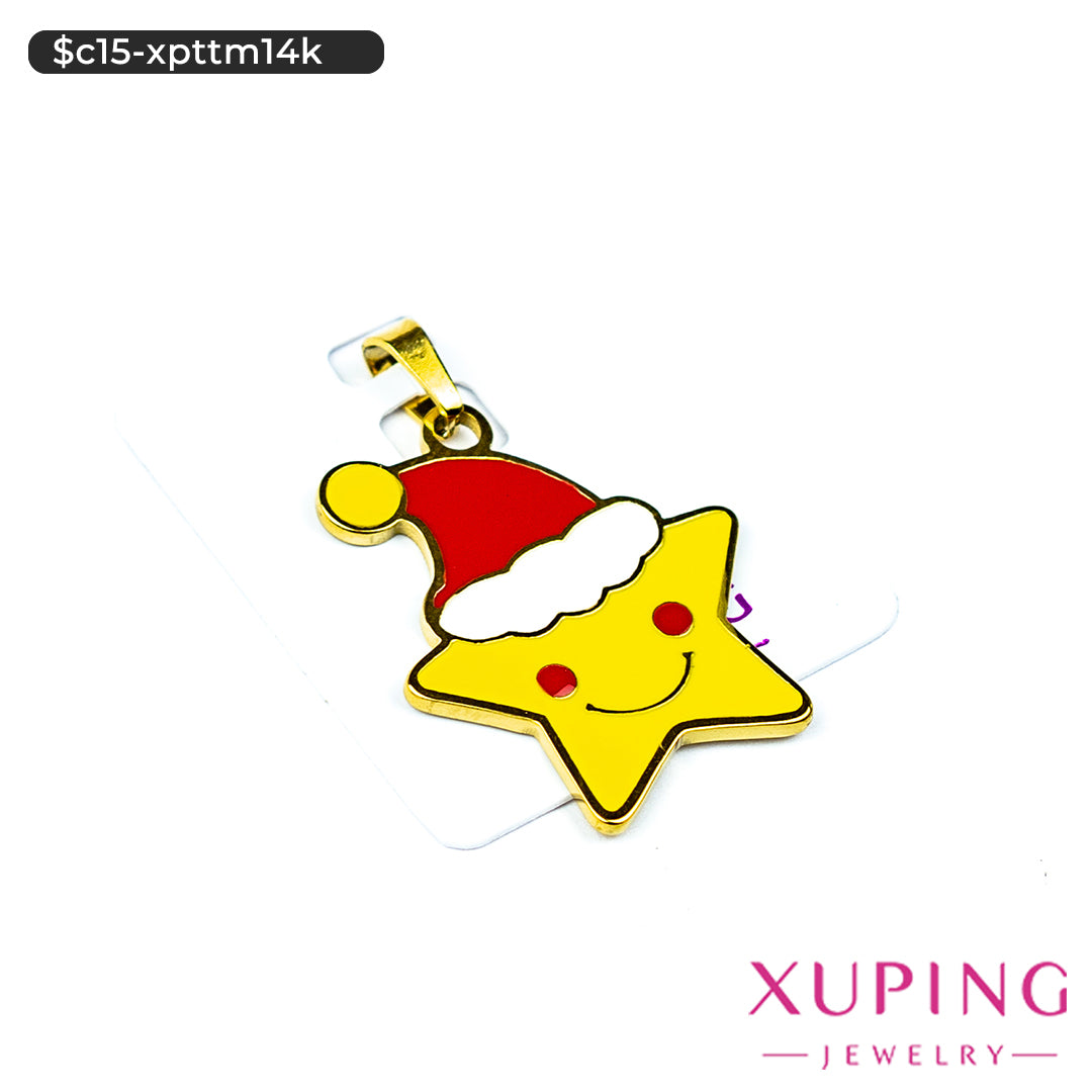 Dije de estrella navideña en 14K
