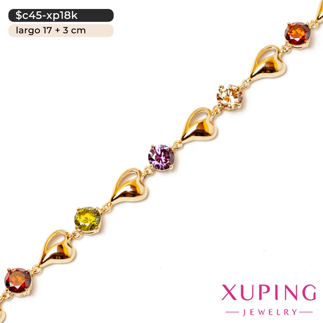Pulsera de corazones | 17 cm