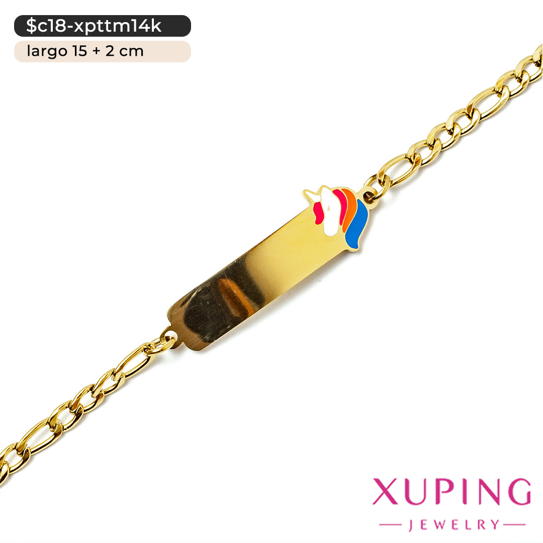Esclava de unicornio en 14K | 15 cm
