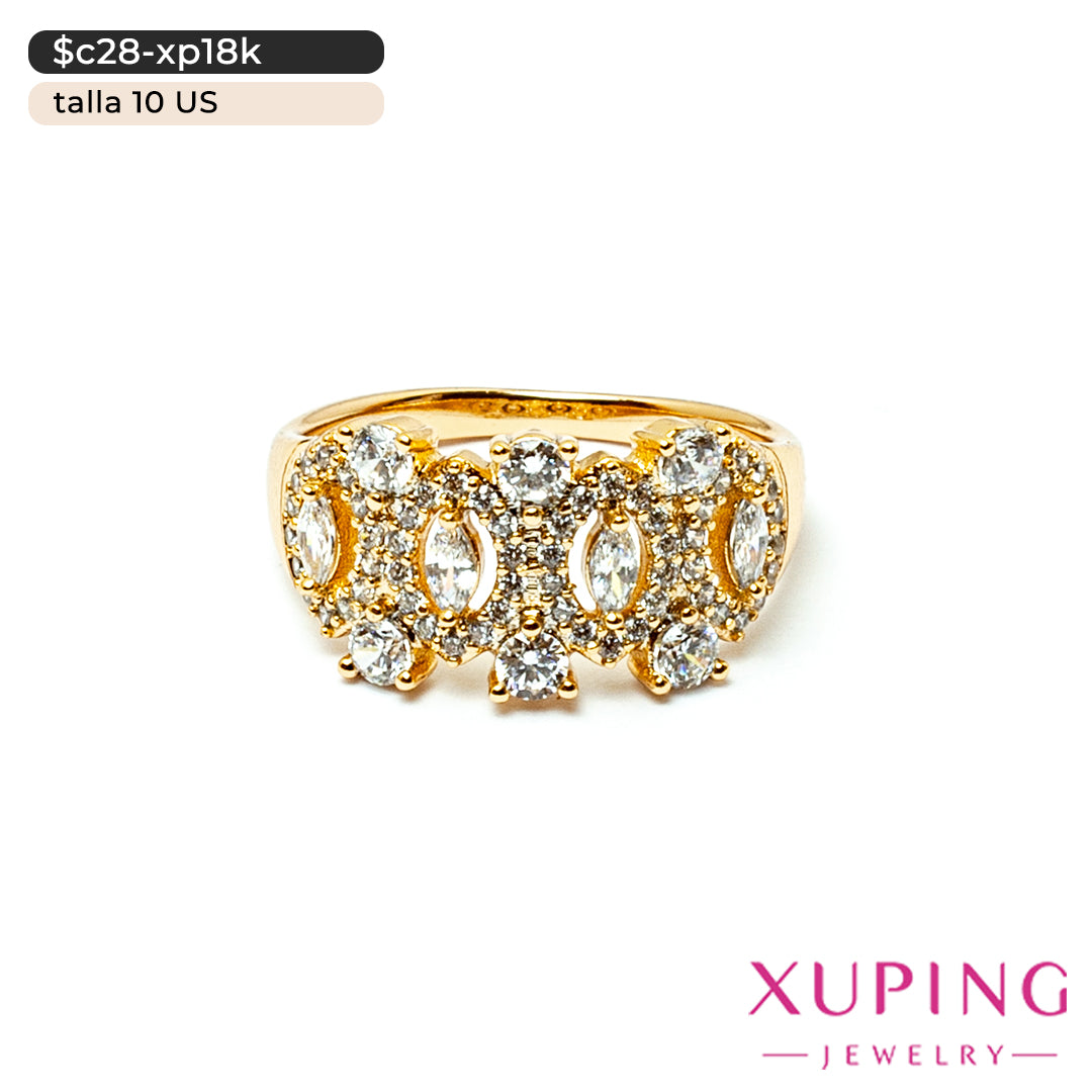 Anillo con zirconias ojivales | 10 US