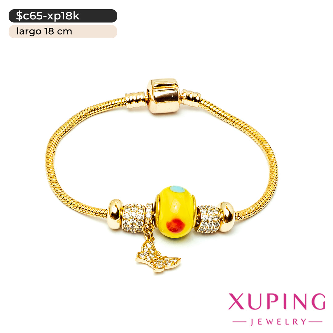 Pulsera con charms de mariposa | 18 cm