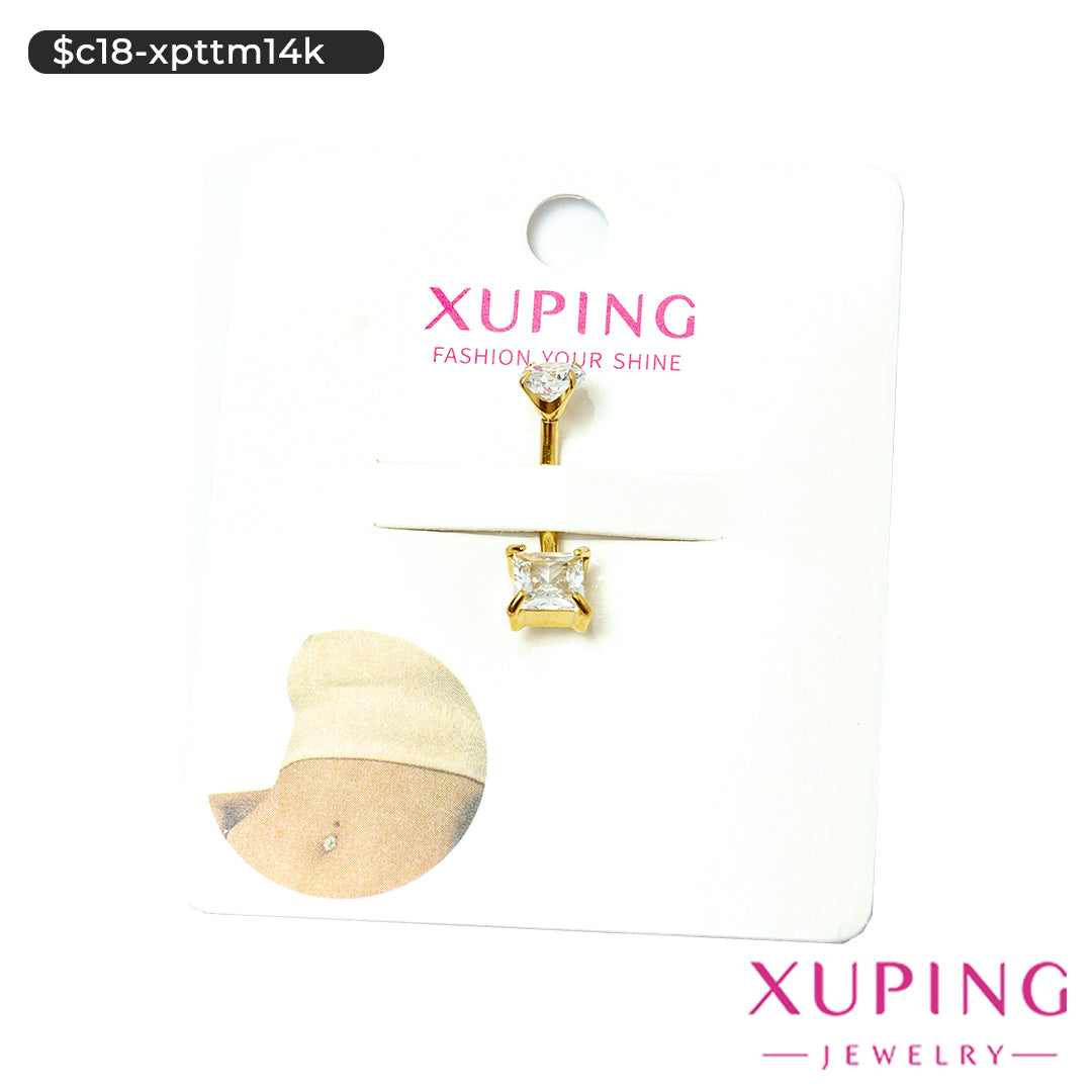 Piercing de ombligo de cuadrado en 14K