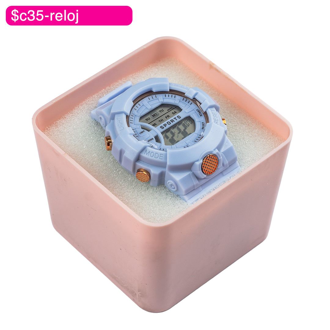 (BZR_00179) Reloj digital doble círculo