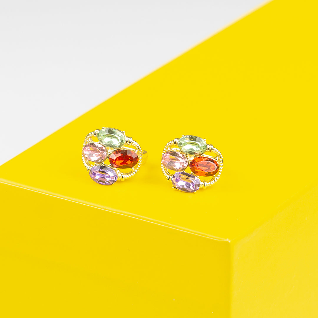 (PFB_00335) Aretes de piedras ovaladas