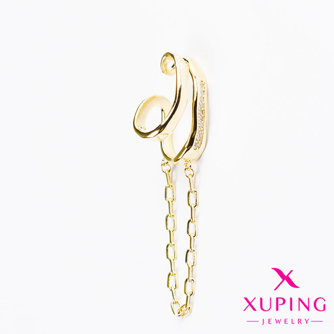 (XPB_01875) Ear cuff con cadena 14K