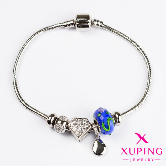 (XPH_00440) Pulsera con charms de diamante 21 cm