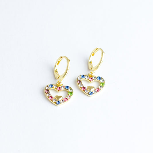 (PFB_00112) Aretes de corazón doble