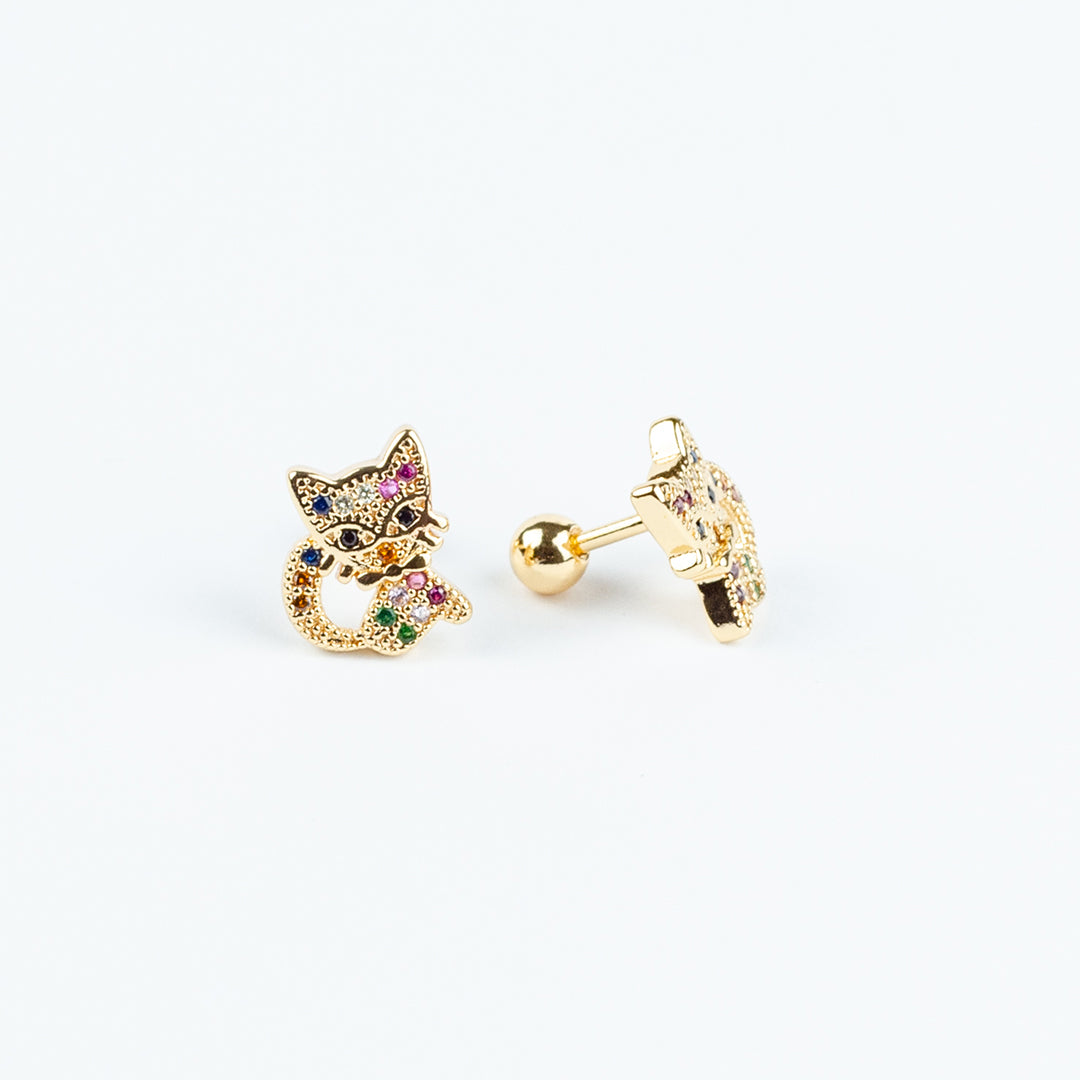 (PFB_00452) Aretes de bolita de gato