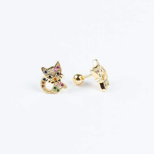 (PFB_00452) Aretes de bolita de gato