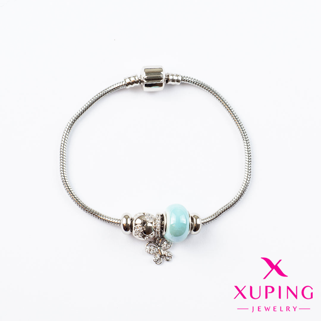 (XPH_00509) Pulsera con charms de mariposa 20 cm