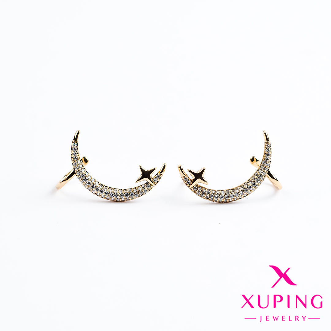 (XPB_02269) Aretes estilo trepador de luna y estrella