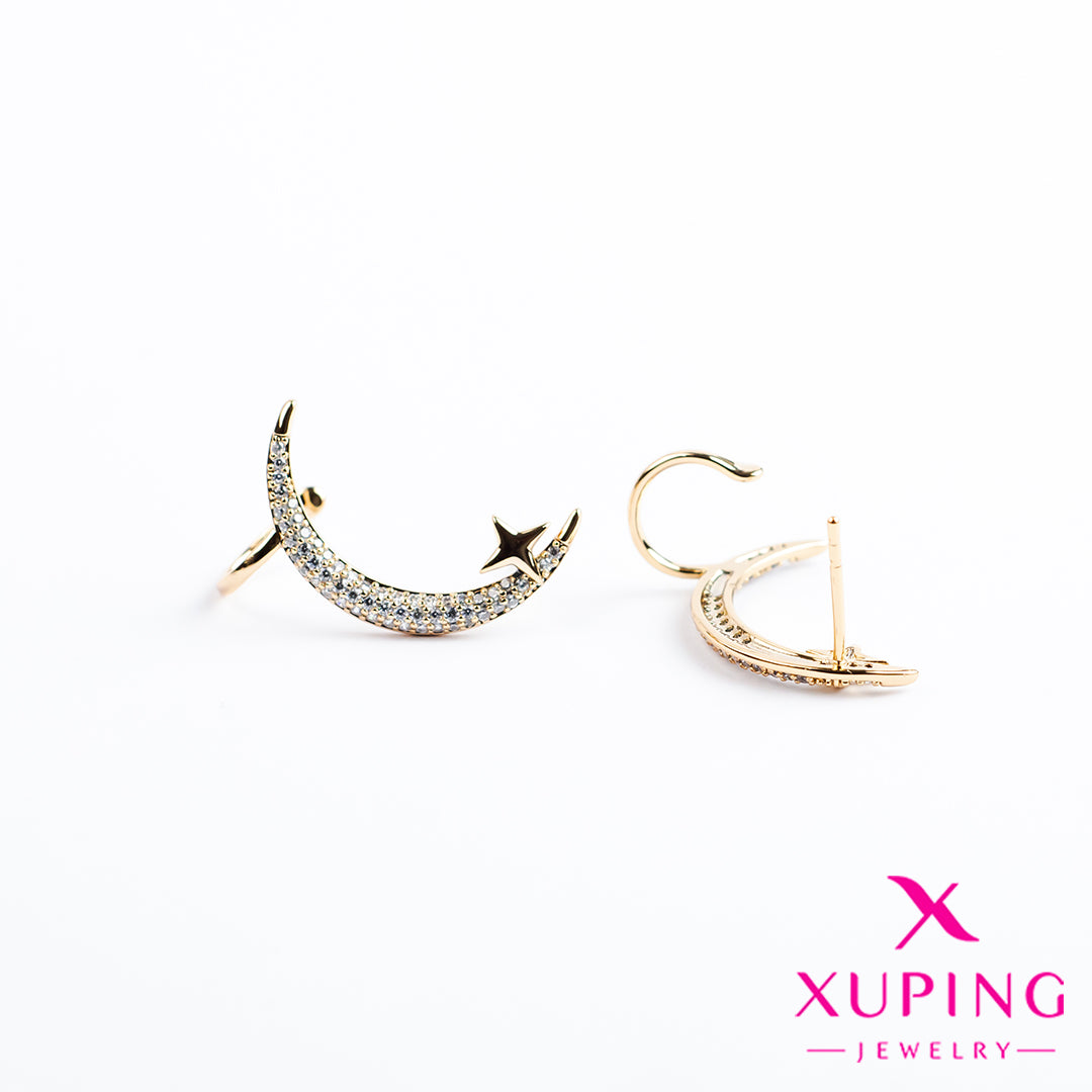 (XPB_02269) Aretes estilo trepador de luna y estrella