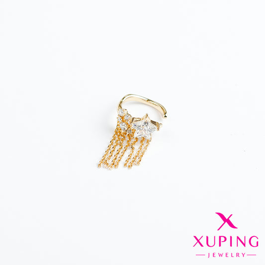 (XPB_02287) Ear cuff de estrella y cadenas