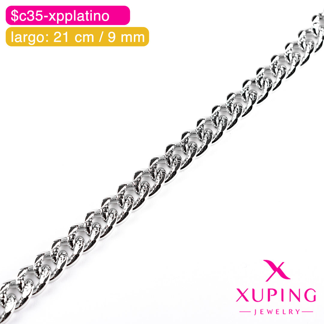 (XPH_00613) Pulsera eslabón cubano 21 cm / 9 mm