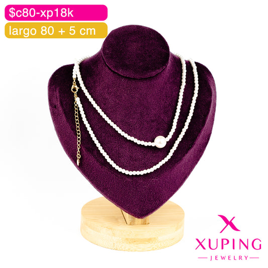(XPE_00545) Gargantilla de perlas 80 + 5 cm