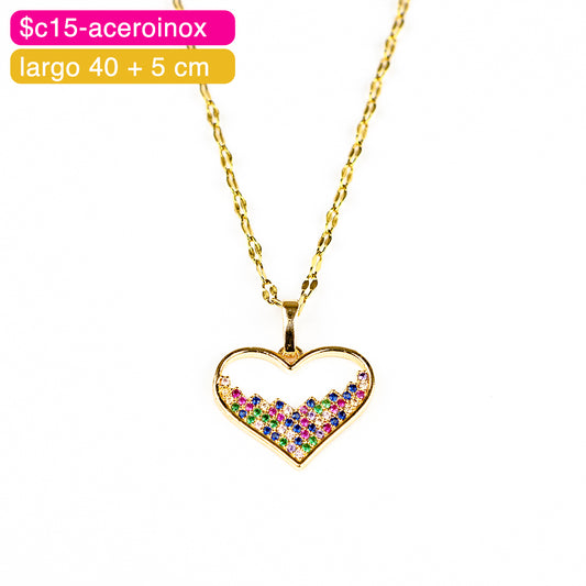 (AIE_00043) Gargantilla de corazón 40 + 5 cm