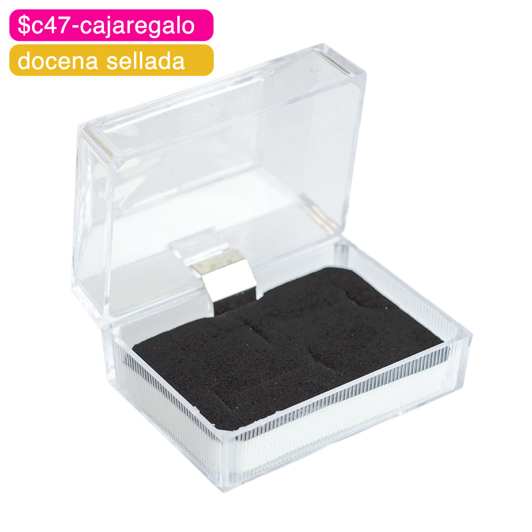 (BZA_00004) Caja de cristal para anillos - Docena