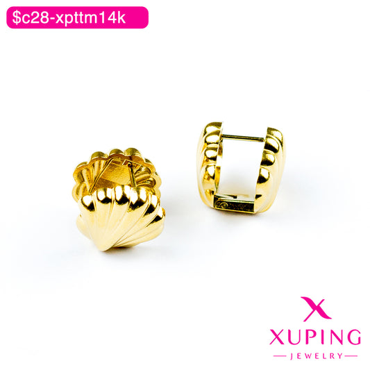 (XPB_02758) Aretes pegados de concha 14K