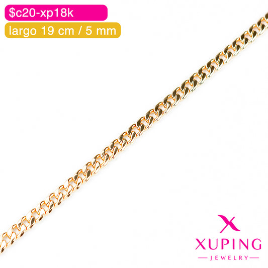 (XPH_00670) Pulsera eslabón cubano 19 cm / 5 mm
