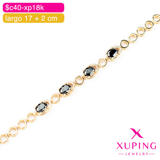 (XPH_00685) Pulsera de óvalos 17 + 2 cm