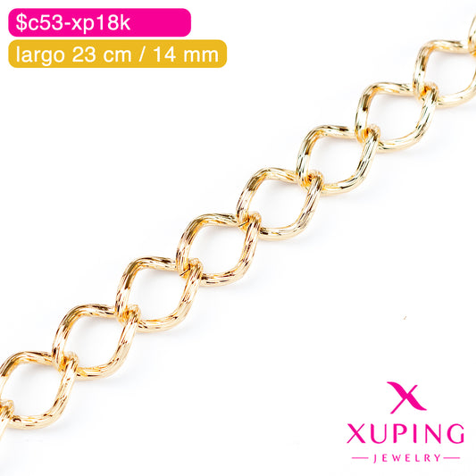 (XPH_00709) Pulsera eslabón cubano 23 cm / 14 mm