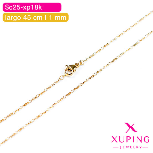 (XPE_00590) Cadena eslabón fígaro 45 cm / 1 mm